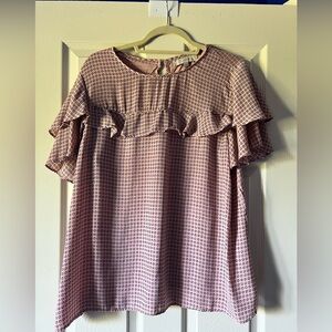 LOFT Pink Mixed Media Tee - XL